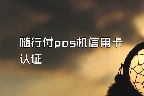 随行付pos机信用卡认证